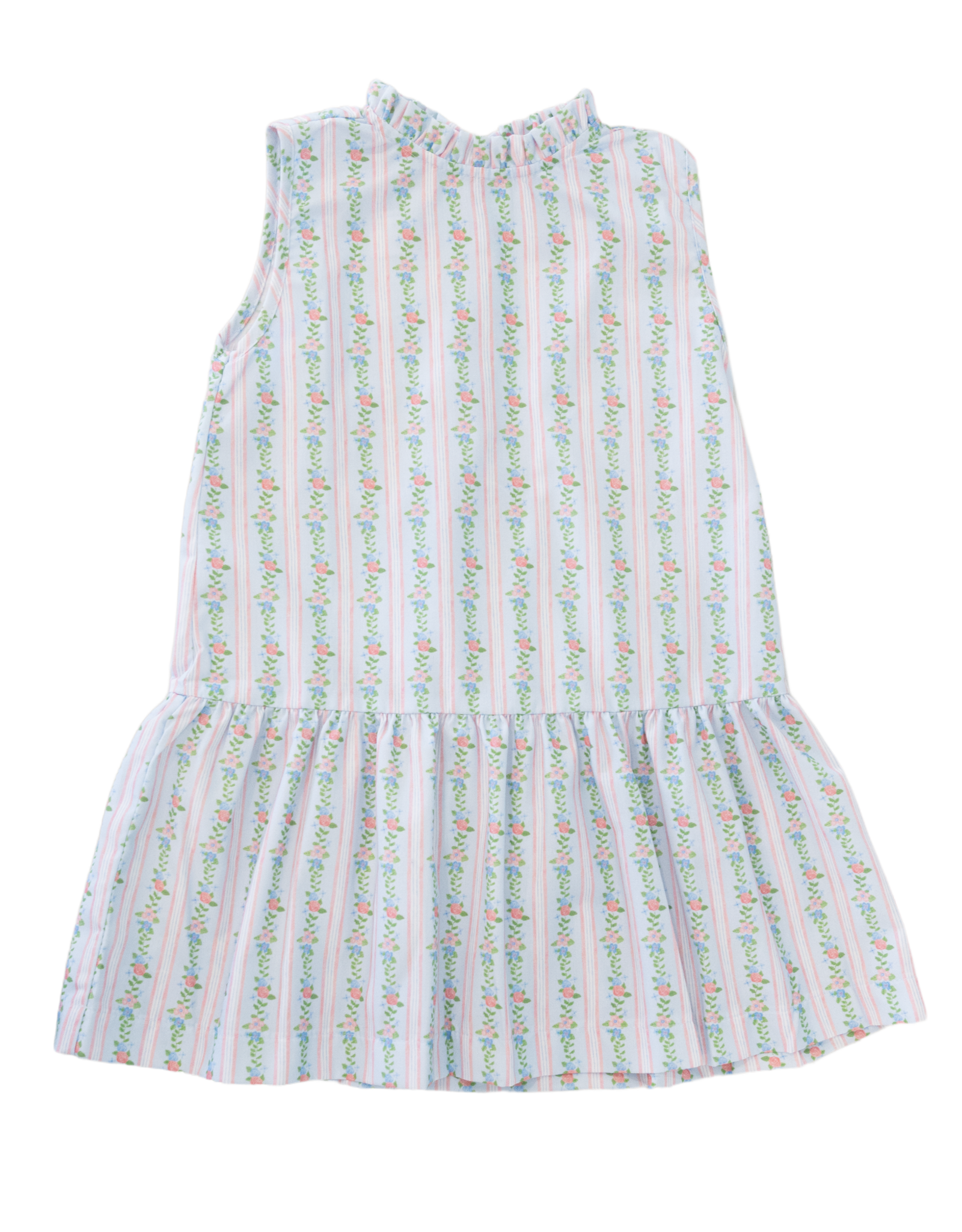 James and Lottie JL26 Sydney Dropwaist Dress Pink Blue Floral