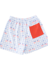 James and Lottie JL26 Patriotic Gingham Knit Conrad Short
