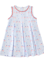 James and Lottie JL26 Penny Pleat Dress Patriotic Gingham