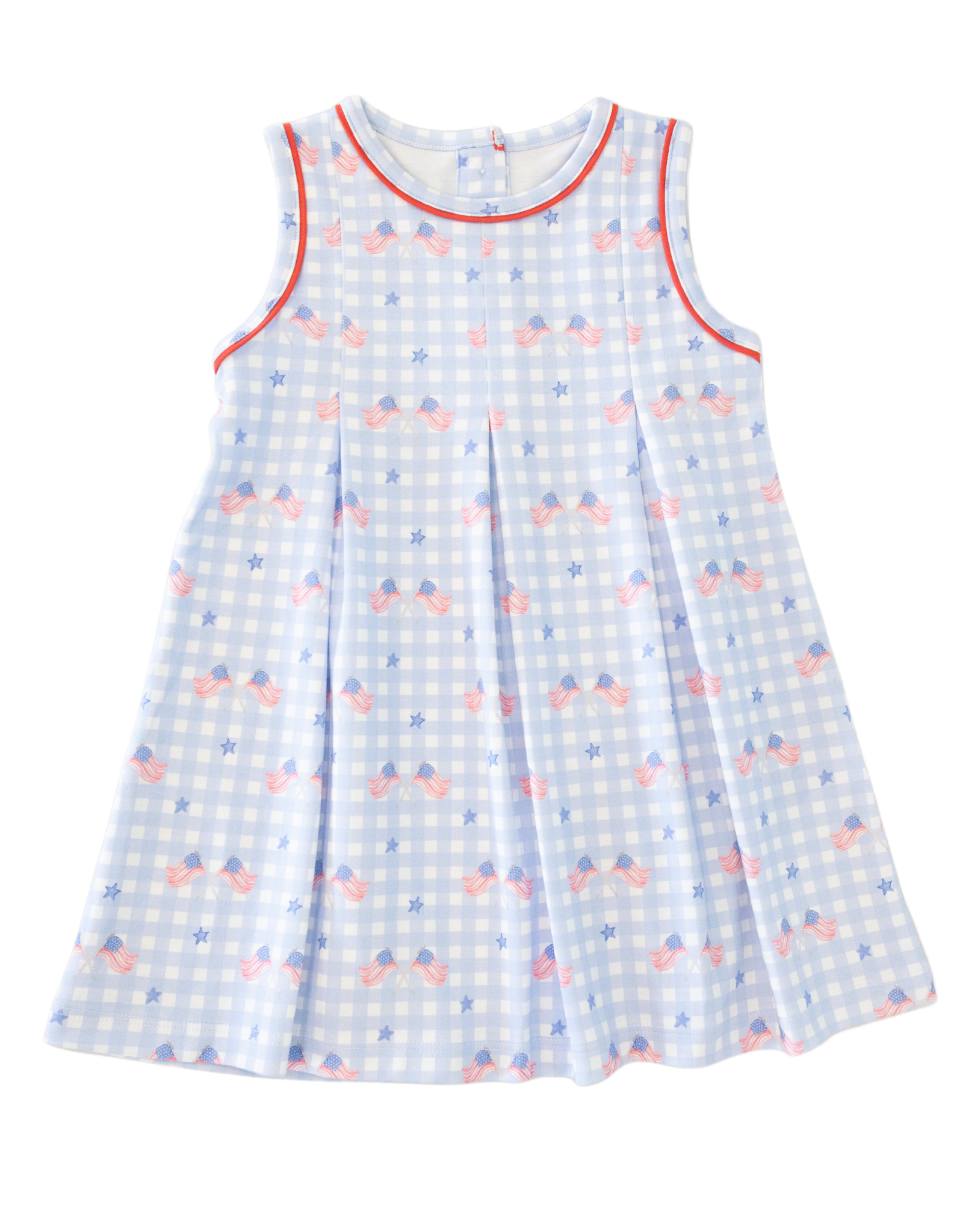 James and Lottie JL26 Penny Pleat Dress Patriotic Gingham