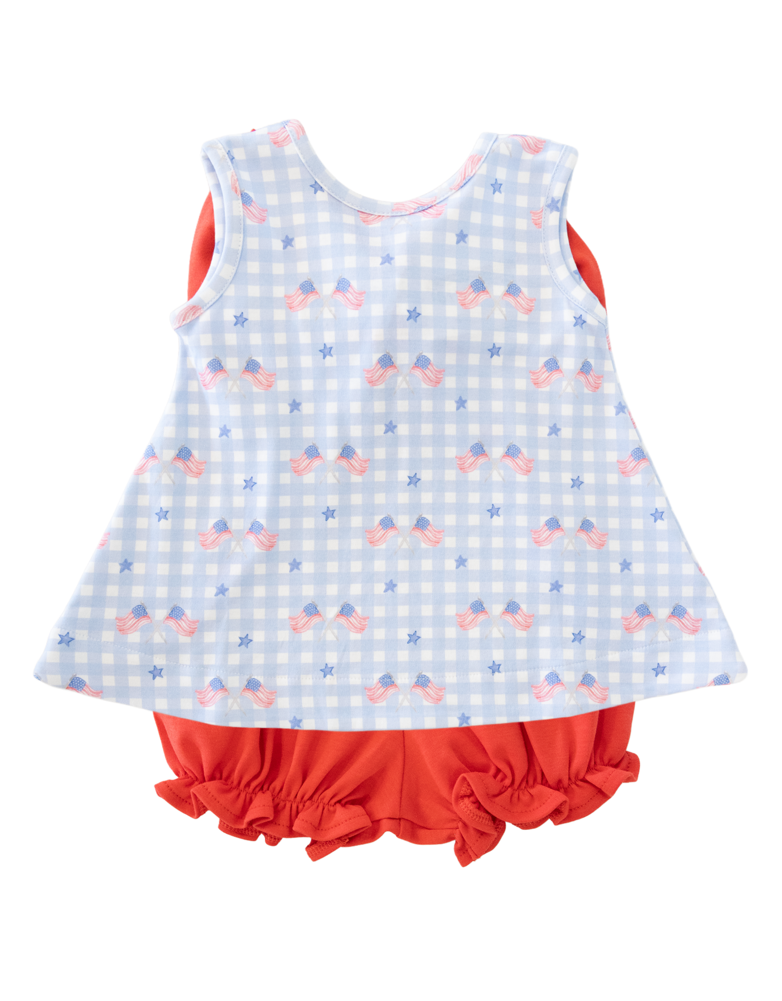 James and Lottie JL26 Lottie Bloomer Set Patriotic Gingham Knit