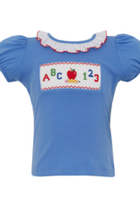 Anavini 600Q ABC/123 Blue Ruffle Smocked Shirt