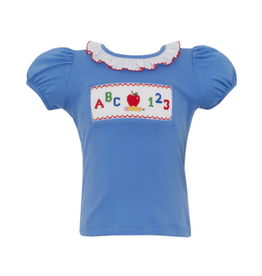 Anavini ABC, 123 Blue Ruffle Smocked Shirt