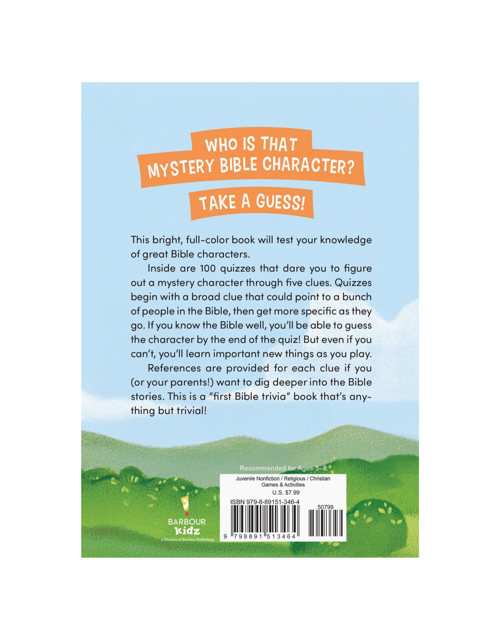 Barbour Publishing Guess Who? Bible Trivia for Kids Game