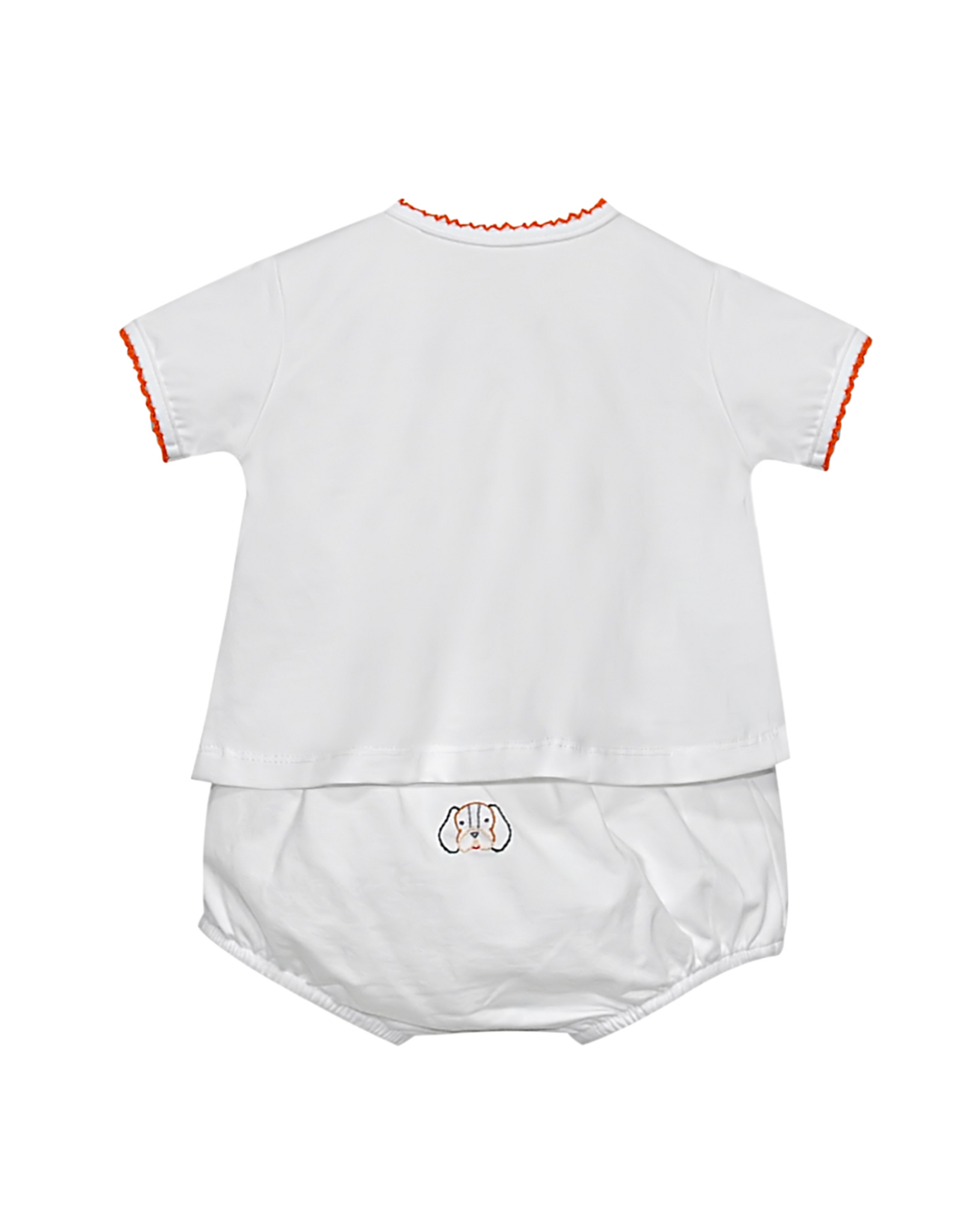 Southern Saturday SS208 White Hound Dog Diaper Set
