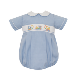 Petit Bebe Trucks Smocked Bubble
