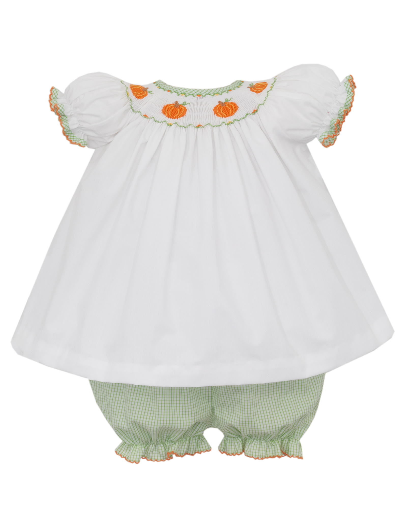 Petit Bebe 122C Pumpkin Smocked Bloomer Set