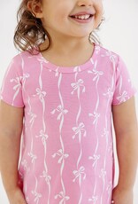 TBBC SS Polly Play Dress Bell Court Bows Hampton Hot Pink