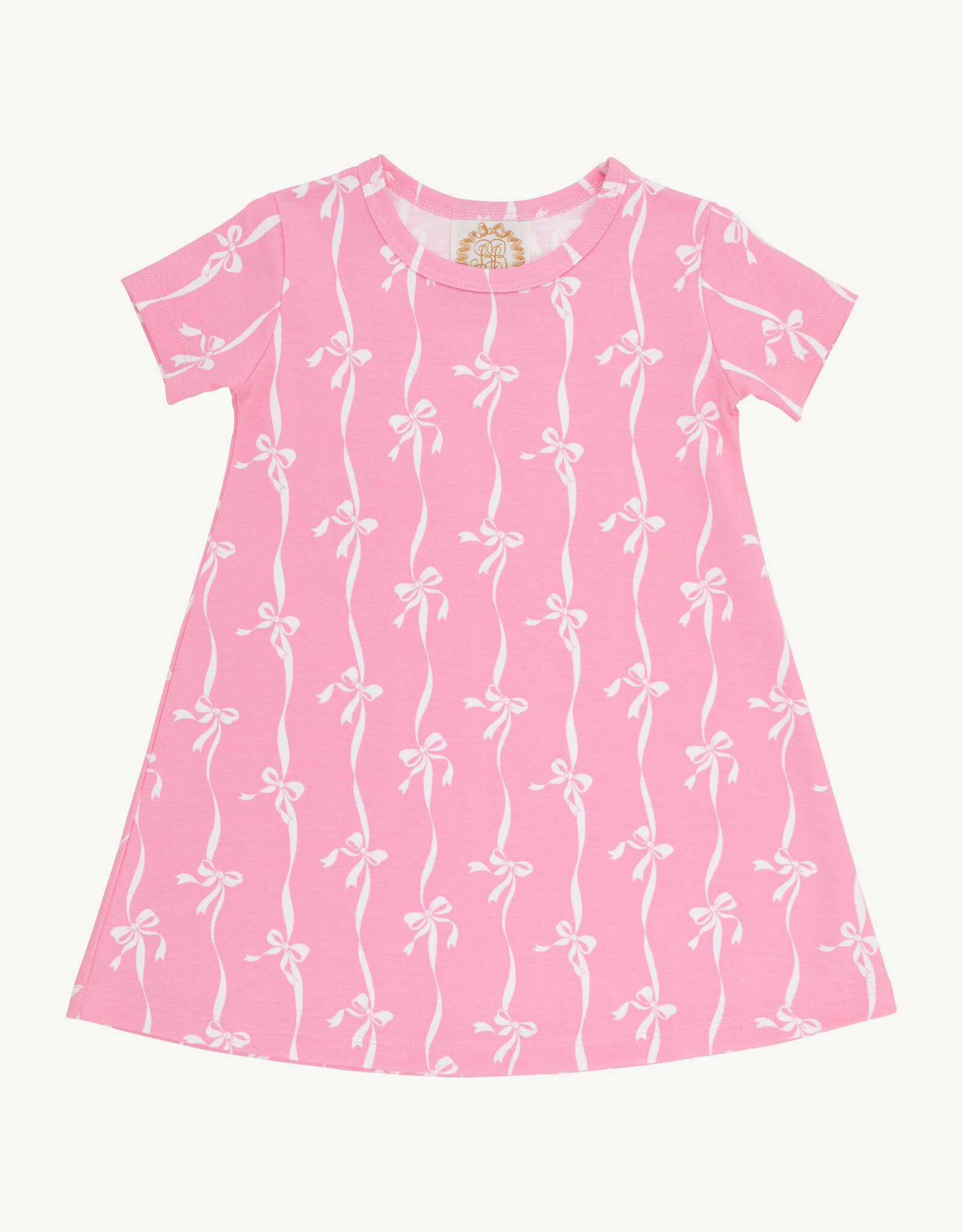 TBBC SS Polly Play Dress Bell Court Bows Hampton Hot Pink