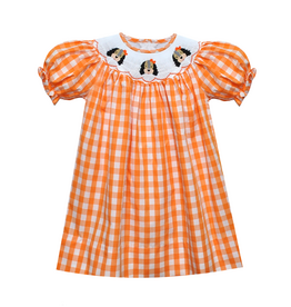 Southern Saturday Hound Dog Smocked Bishop Dress
