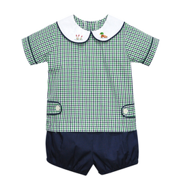Remember Nguyen Navy Plaid Duck Short Set