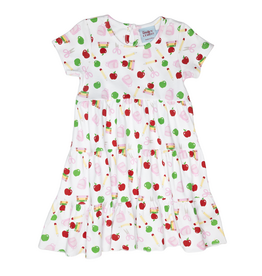 The Smiley Crab Back to School Print Tiered Dress