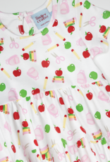The Smiley Crab SCF26 Back to School Print Tiered Dress
