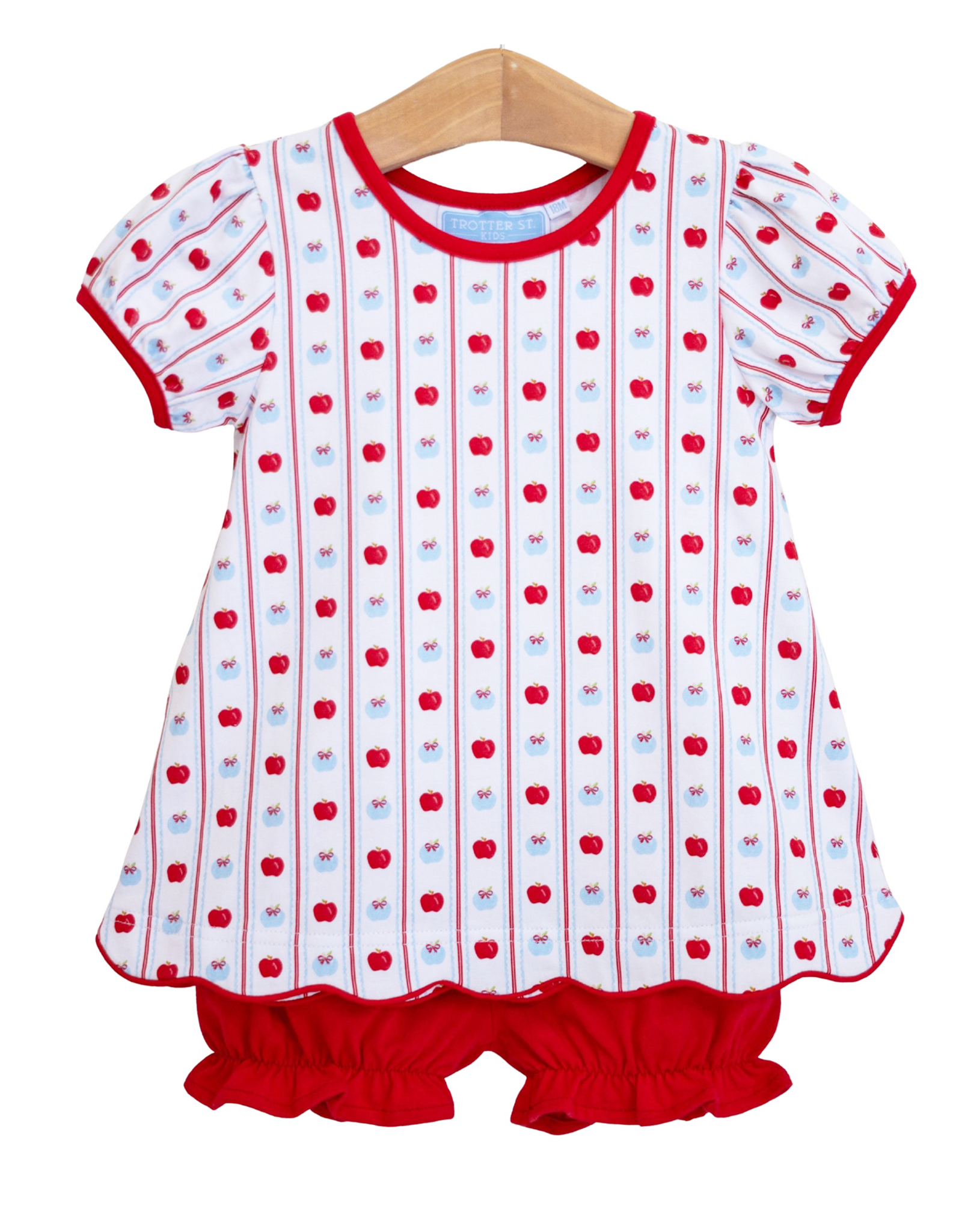 Trotter Street Kids TSF26 Apple Print Bloomer Set
