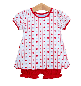 Trotter Street Kids Apple Print Bloomer Set