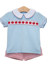 Trotter Street Kids TSF26 Apple Ribbon Banded Short Set