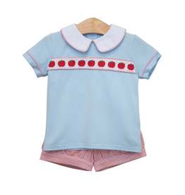 Trotter Street Kids Apple Ribbon Banded Short Set