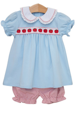 Trotter Street Kids TSF26 Apple Ribbon Bloomer Set