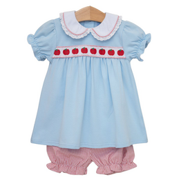 Trotter Street Kids Apple Ribbon Bloomer Set