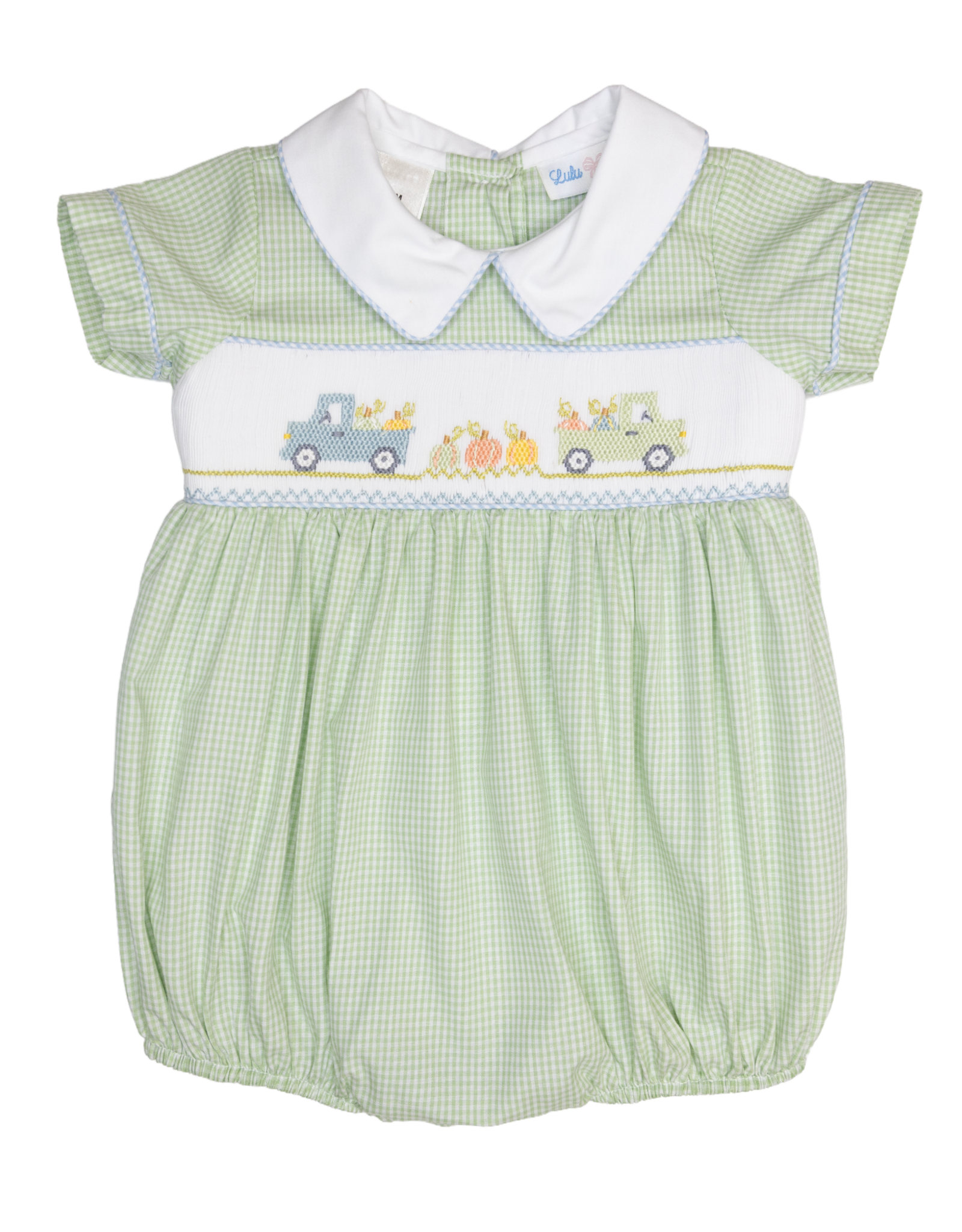 Lulu Bebe LBF26 Noah Pumpkin Smocked Bubble