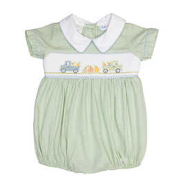 Lulu Bebe Noah Pumpkin Smocked Bubble
