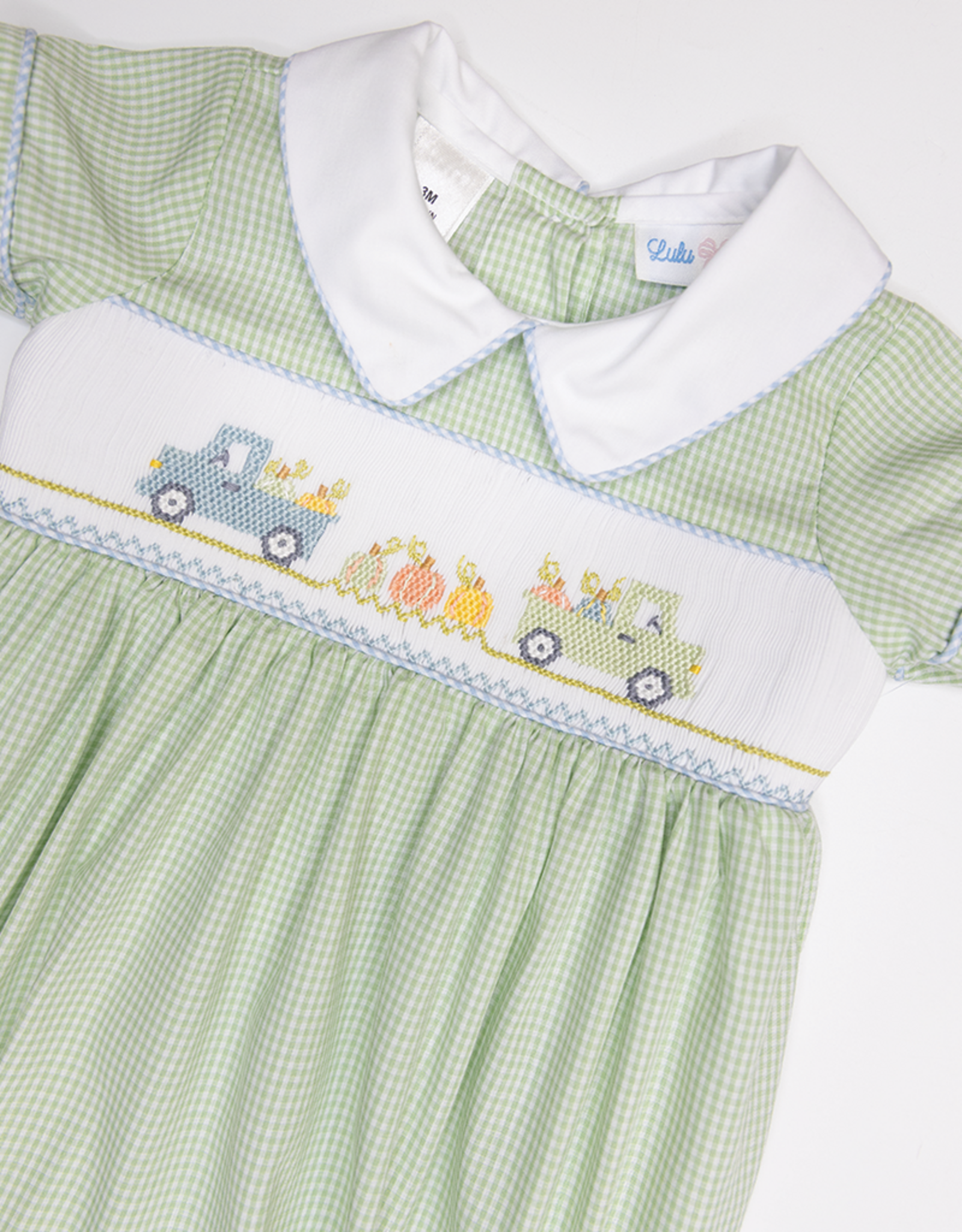 Lulu Bebe LBF26 Noah Pumpkin Smocked Bubble