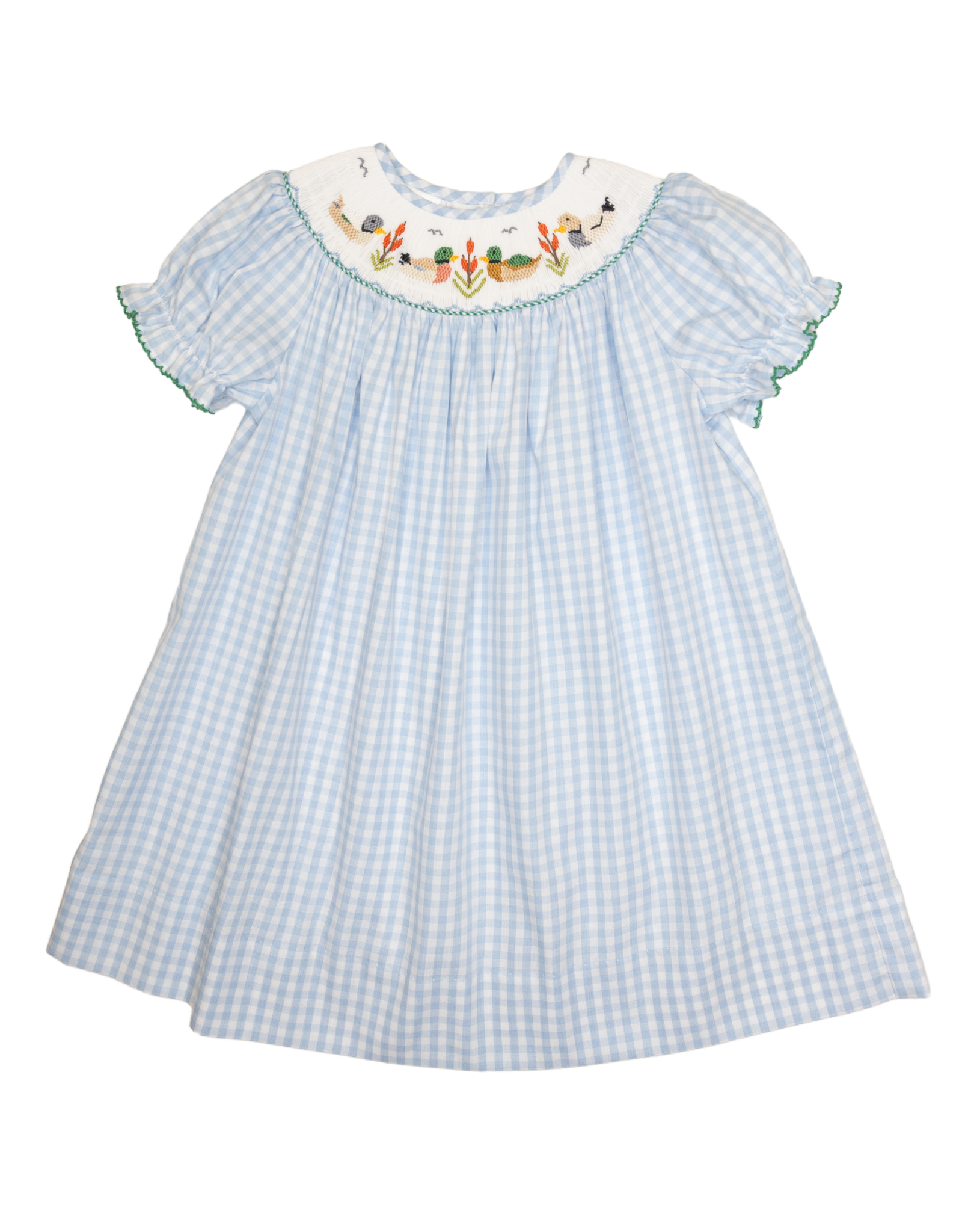 Lulu Bebe LBF26 Emma Mallard Smocked Bishop Dress