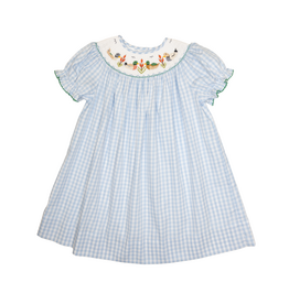 Lulu Bebe Emma Mallard Smocked Bishop Dress