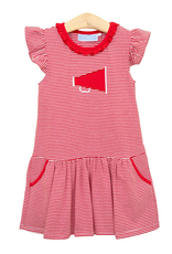 Trotter Street Kids TSF26 Megaphone Dress Red Stripe