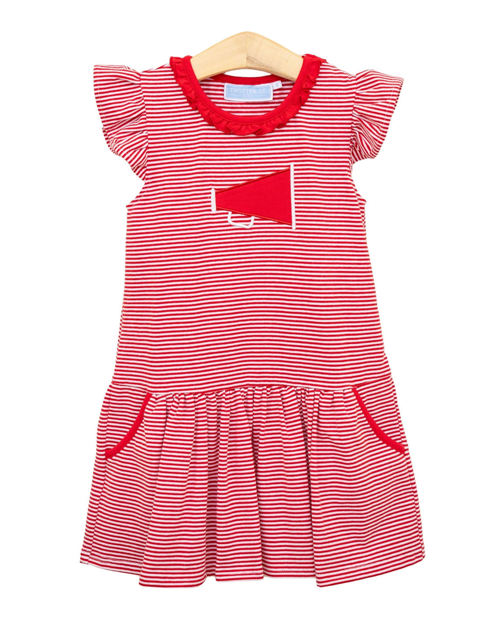 Trotter Street Kids TSF26 Megaphone Dress Red Stripe