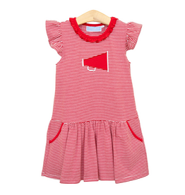 Trotter Street Kids Megaphone Dress Red Stripe