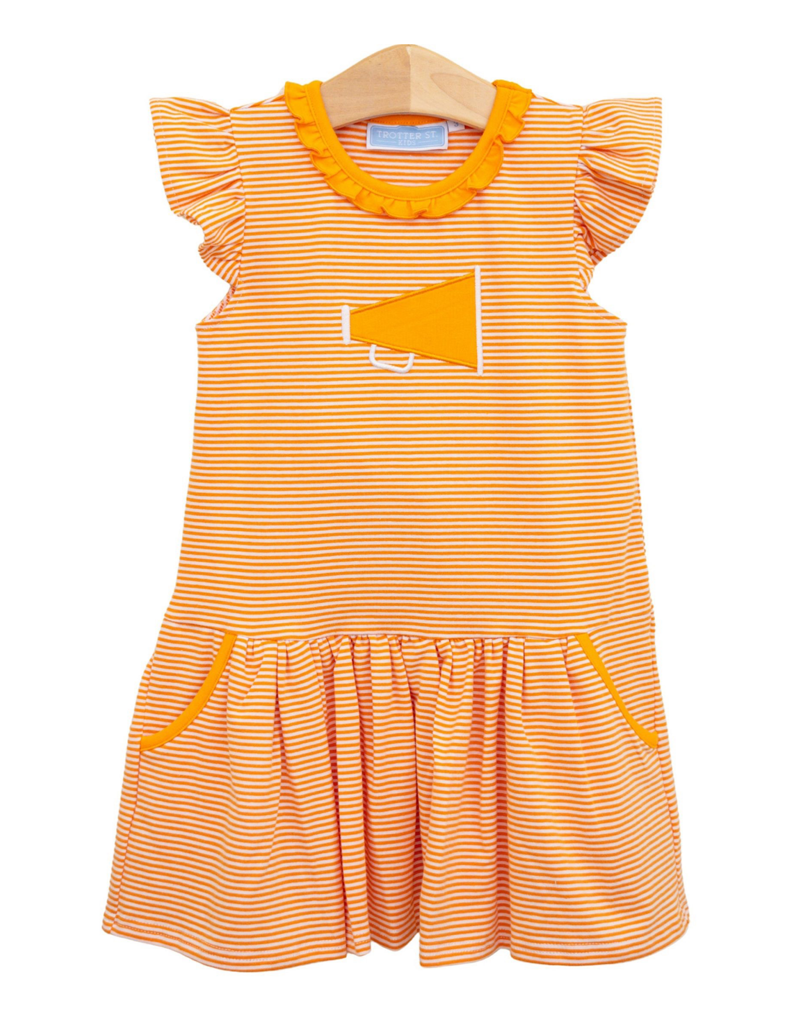 Trotter Street Kids TSF26 Megaphone Dress Orange Stripe