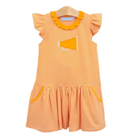 Trotter Street Kids Megaphone Dress Orange Stripe