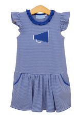 Trotter Street Kids TSF26 Megaphone Dress Royal Blue Stripe