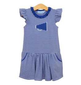 Trotter Street Kids Megaphone Dress Royal Blue Stripe