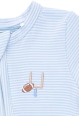 Angel Dear ADF26 2 Way Zipper Footie Football Blue Stripe