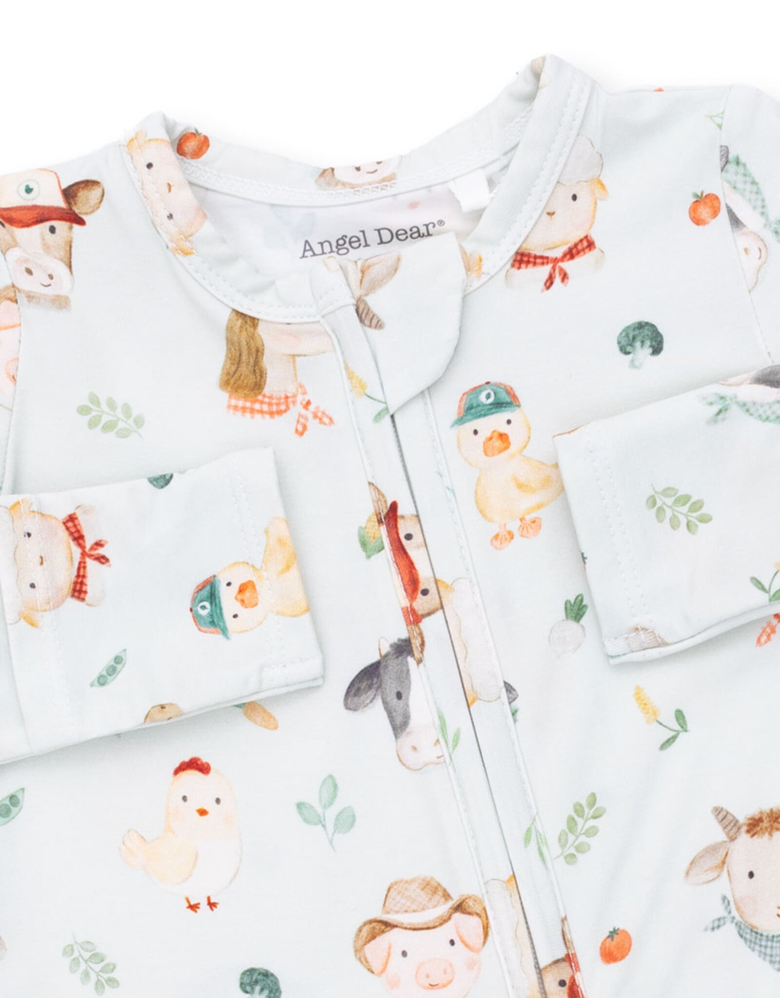 Angel Dear ADF26 2 Way Zipper Footie Baby Farm Faces