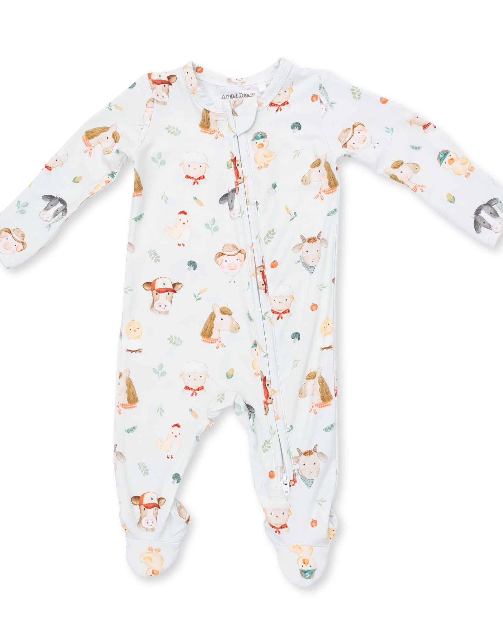 Angel Dear ADF26 2 Way Zipper Footie Baby Farm Faces