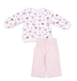Angel Dear Footballs & Bows Sweatshirt/Pant