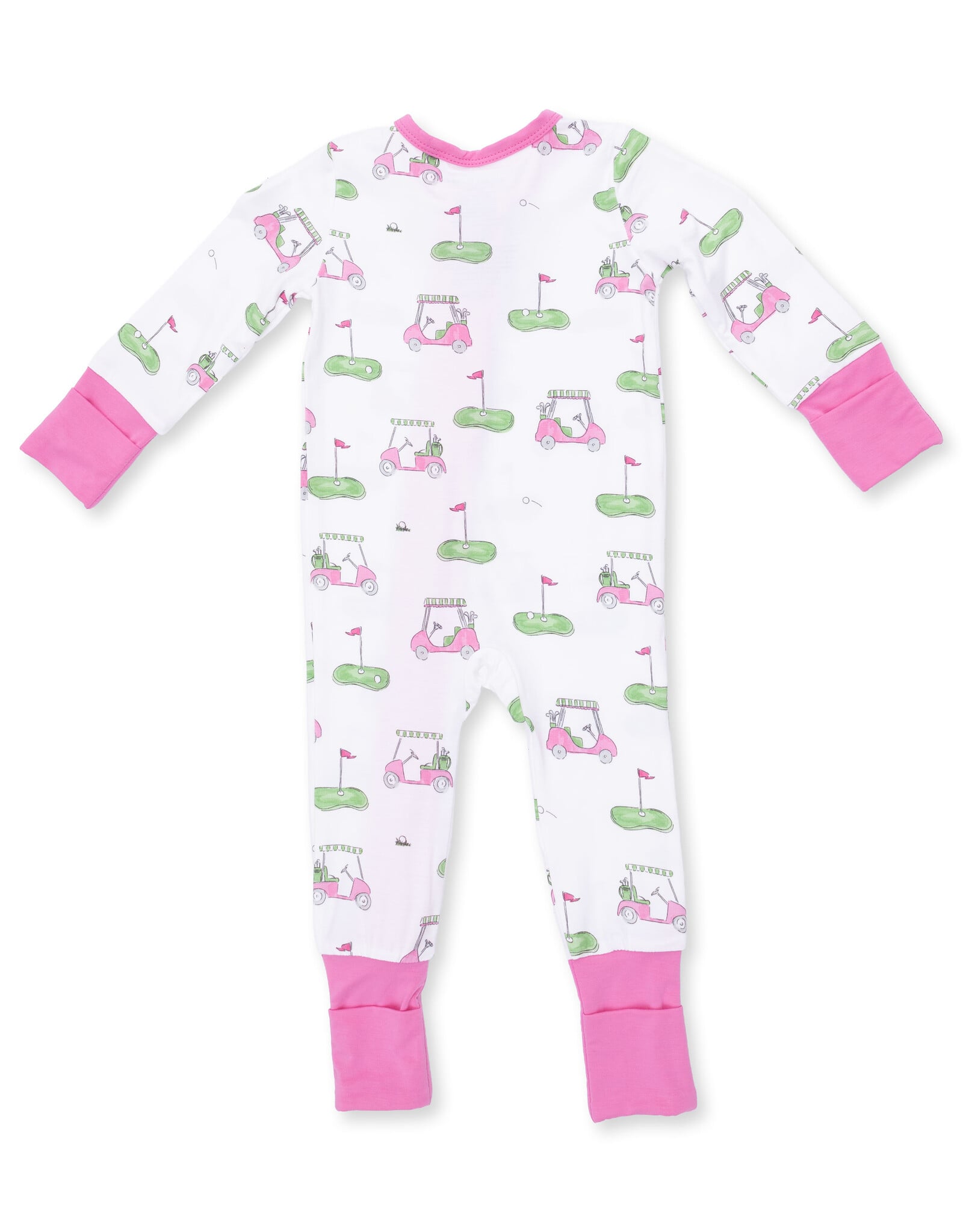 Angel Dear ADF26 2 Way Zipper Romper Golf Carts PINK