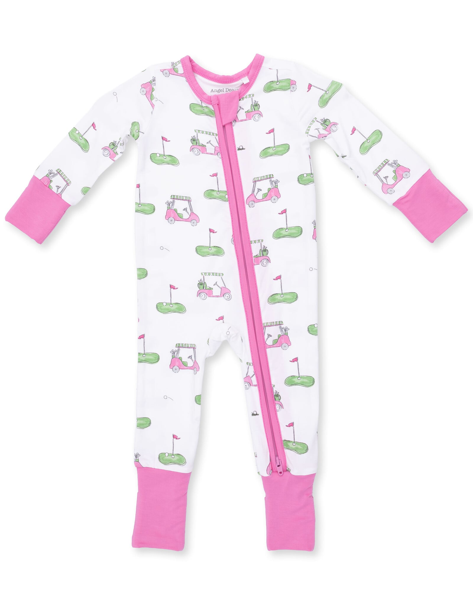 Angel Dear ADF26 2 Way Zipper Romper Golf Carts PINK