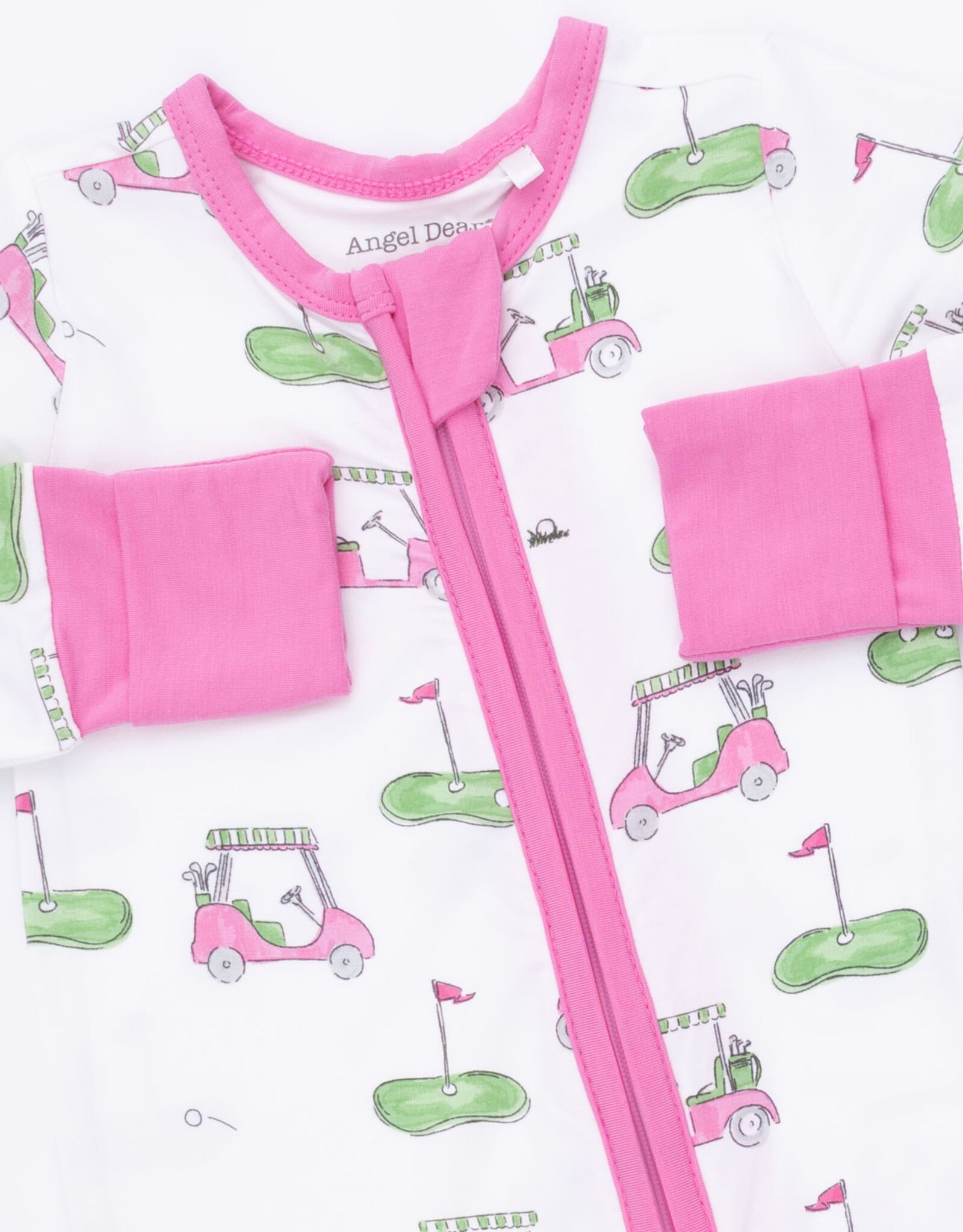 Angel Dear ADF26 2 Way Zipper Romper Golf Carts PINK