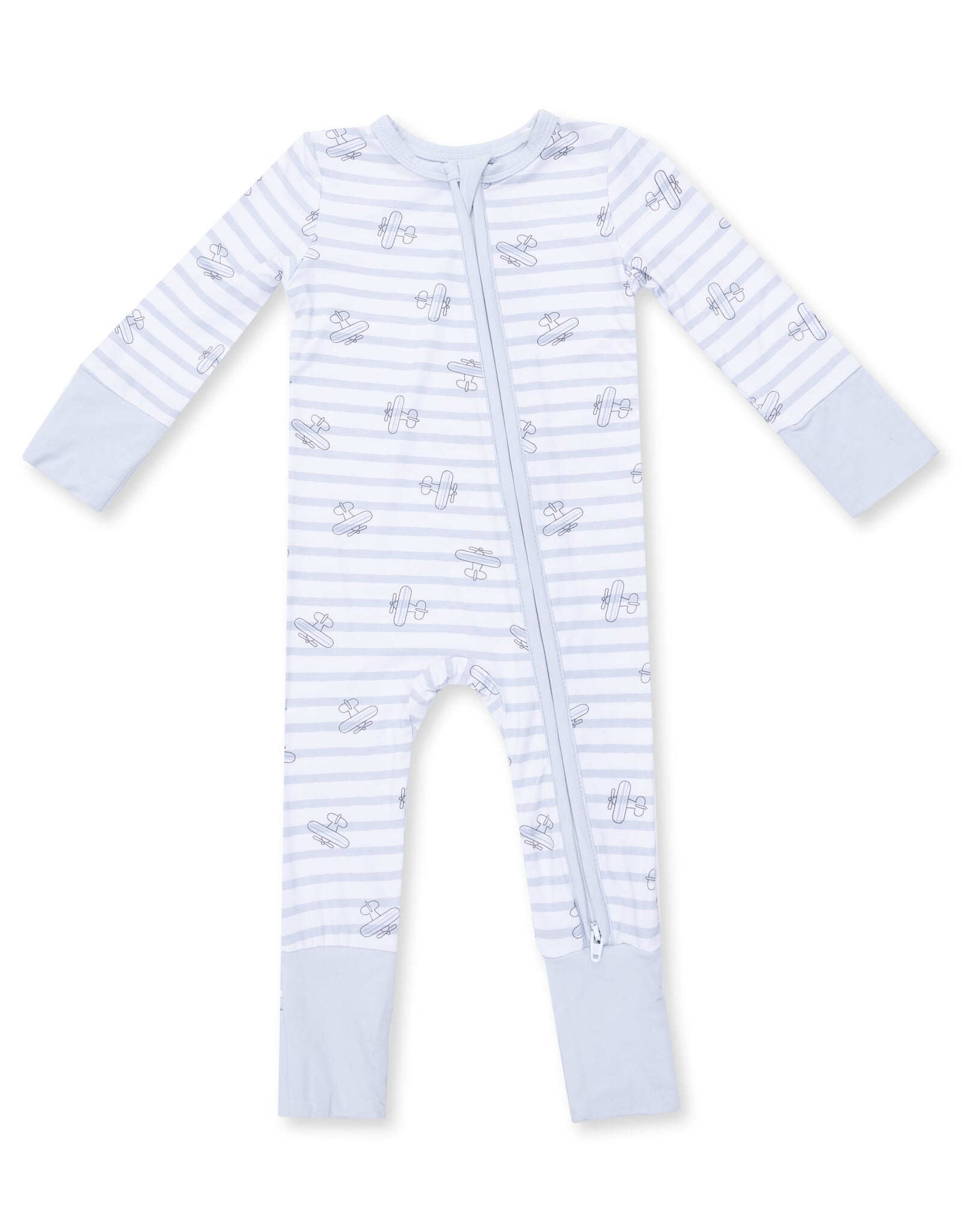 Angel Dear ADF26 2 Way Zipper Romper Airplane Stripe
