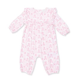 Angel Dear Ballet Shoes Ribbon Stripe Ruffle Romper