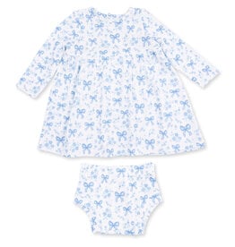 Angel Dear Blue Bows & Flowers Dress/Bloomer