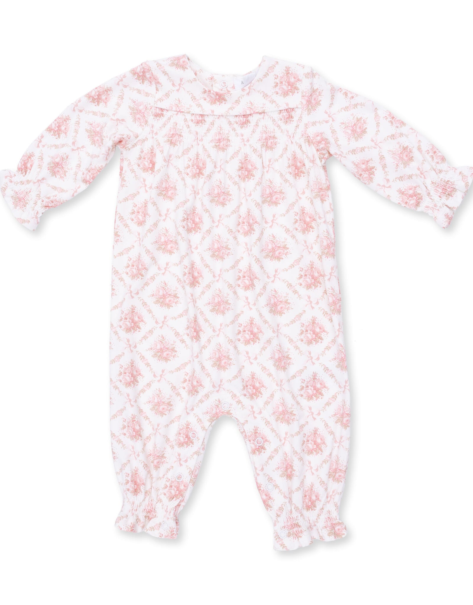Angel Dear ADF26 Rose Bow Lattice Smocked Romper