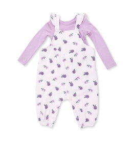 Angel Dear Violetta Floral Overalls/Bodysuit