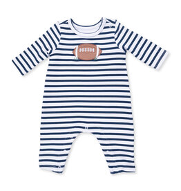 Angel Dear Football Navy Snap Shoulder Romper