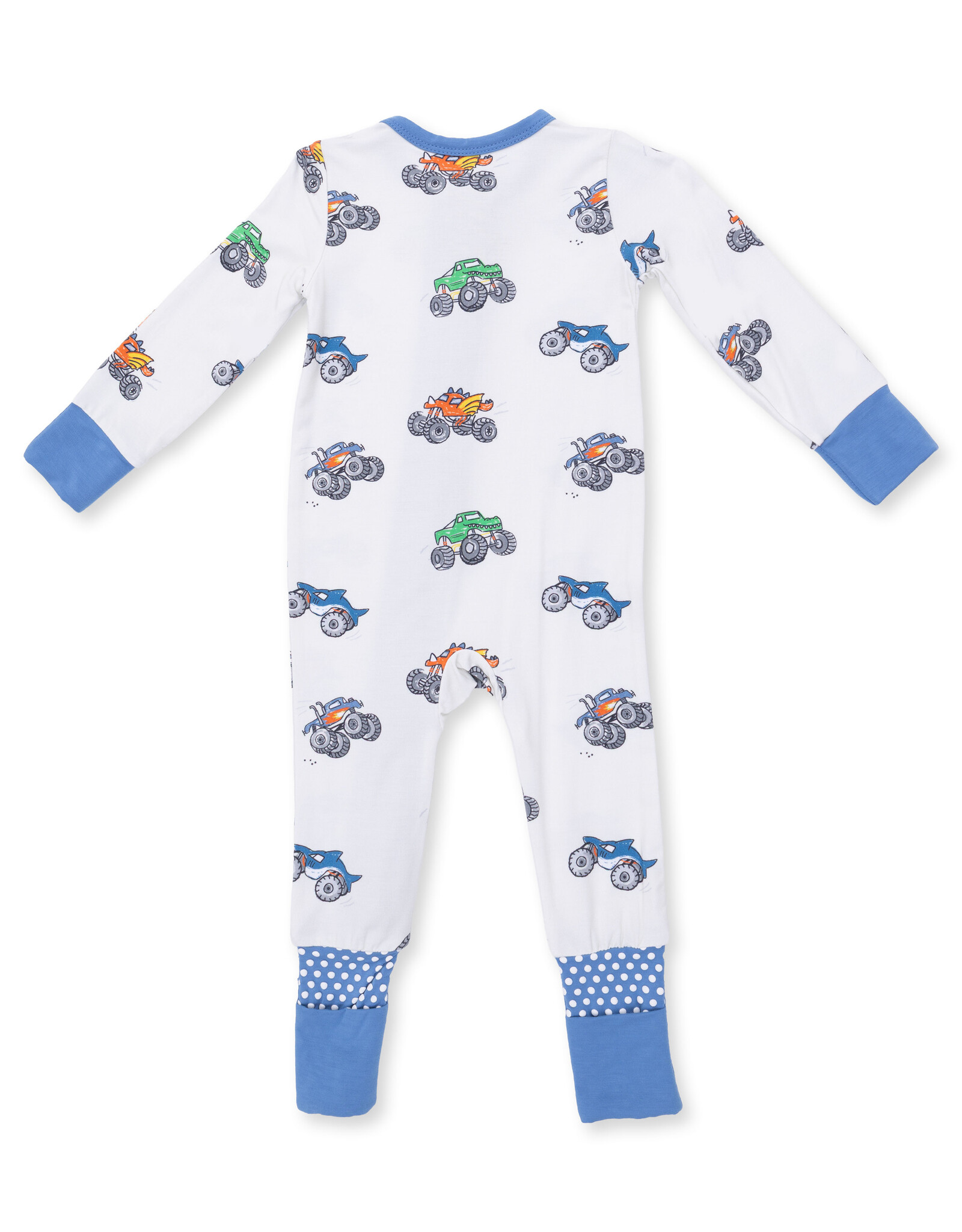 Angel Dear ADF26 2 Way Zipper Romper Monster Trucks