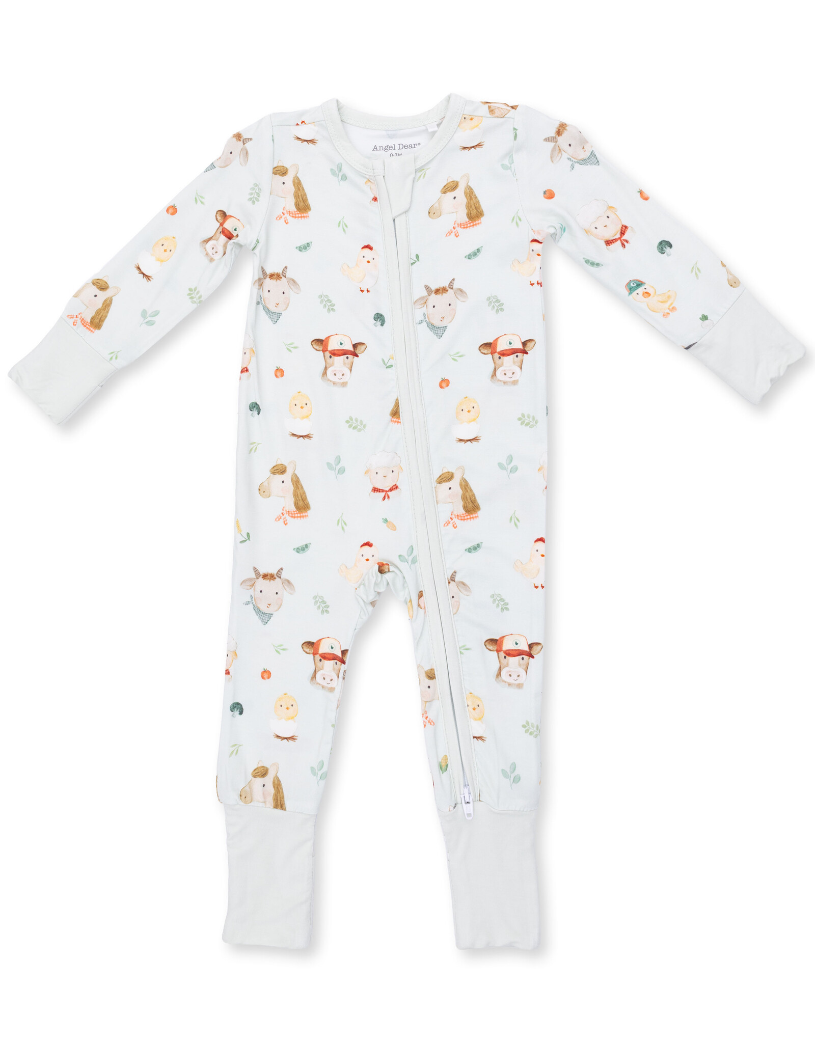 Angel Dear ADF26 2 Way Zipper Romper Baby Farm Faces